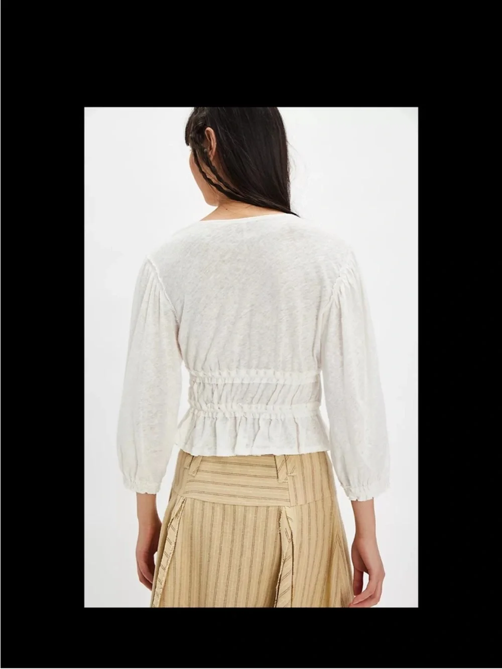 Free People tie front jersey blouse